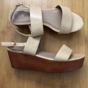 J Jill tan platform sandals